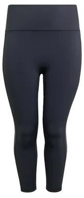 Image de Legging de sport Optime pour femmes, avec les trois bandes emblématiques, coupe 7/8, taille grande, couleur noire, taille XXL