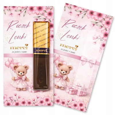 Zdjęcie produktu dla Podziękowania Dla Gości Merci Na Chrzest Urodziny - 4 Sztuki
