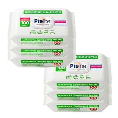 Produktbild von Preline Multi Surface-Oberflächen-Reinigungstücher, Feuchttücher 6er Set