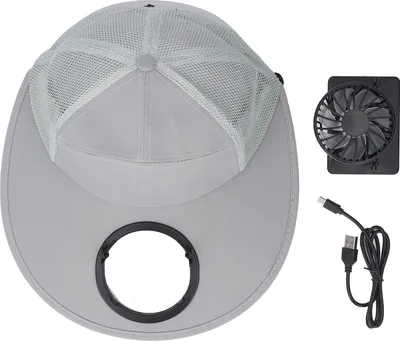 Obrázek produktu pro Klobouk se solárním ventilátorem, dobíjecí USB, ochrana proti slunci, kšiltovka pro outdoor, turistiku, kempování, rybaření, světle šedý