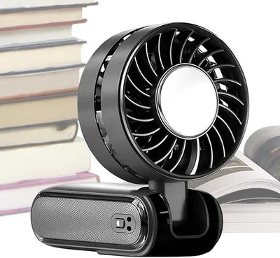 Immagine prodotto di Piccolo ventilatore portatile pieghevole con display digitale - Velocità regolabile, batteria a lunga durata, motore potente per uso interno/esterno
