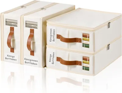 Obrázok produktu pre Organizér na posteľné obliečky, 4 kusy, so zipsom, úložný vak s ochranou proti hmyzu