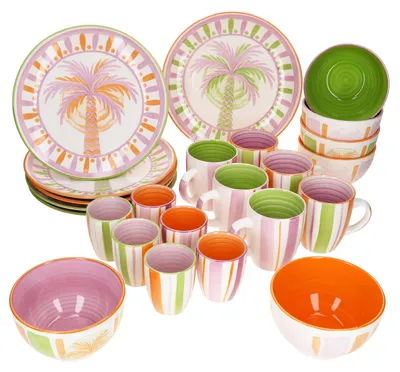 Produktbild von Tropicana 24tlg Brunch Set Teller Schalen Kaffeebecher Joghurtbecher