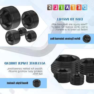 10 Stück Carbonstahl 3/4'' NPT männlicher Rohrstopfen Anschluss für Wasserleitungen und Sanitär