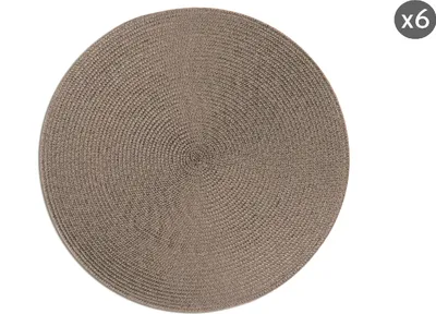 Image de Excelsa set de 6 sets de table Round en plastique D36 gris