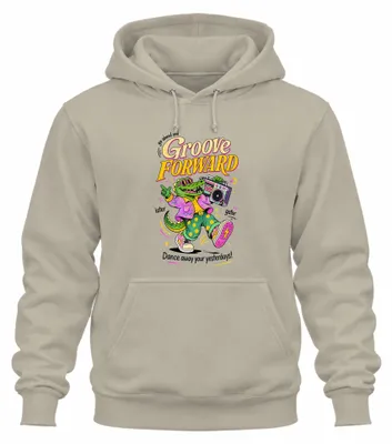 Imagen del producto de Sudadera con capucha "Groove Forward Later Gator Krokodil", diseño sarcástico, color natural, talla XXL