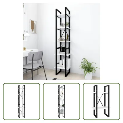 Produktbild von The Living Store Bücherregal 5 Fächer Weiß 40x30x175 cm Holzwerkstoff