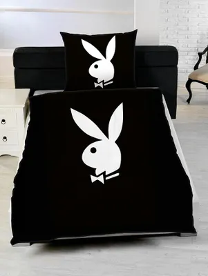 Produktbild von Playboy Bettwäsche Bunny Classic schwarz 100% Baumwolle 135 x 200 cm 80 x 80 cm Reißverschluss