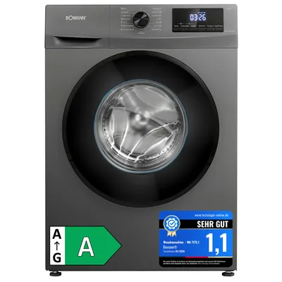 Produktbild von Bomann® Waschmaschine 7kg |  Invertermotor - effizient, leise & langlebig | max. 1400 U/min | LED-Display | 15 Programme | WA 7175.1 titan