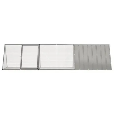 Image de VidaXL Clapier à lapins 302.5x80.5x71 cm acier galvanisé gris