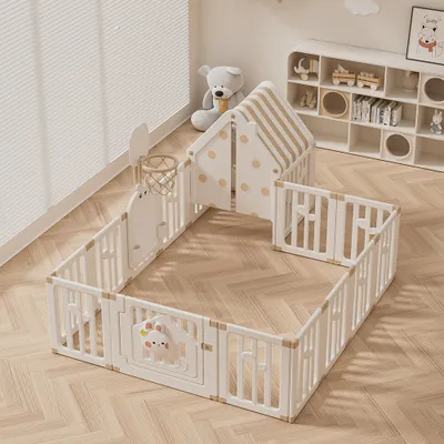 Produktbild von Baby Guard Laufstall-Set Kinderzaun Wohnzimmer Sicherheitszaun Laufgitter 180*200cm【WL982】【FE-WL-YTW2936】