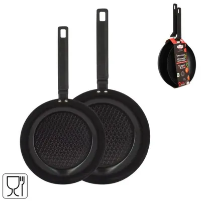 Image de Poêle Noire 24 Et 28 Cm Lot De 2