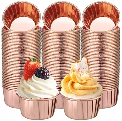 Produktbild von Muffin-Förmchen Roségold für Cupcakes, 50 Stück