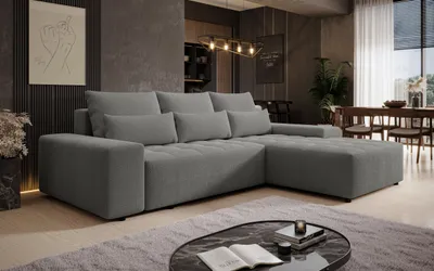 Produktbild von AX LIVING Ecksofa mit Schlaffunktion Alvorada 280 cm grau