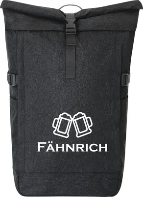Produktbild von Huuraa Kurierrucksack Fähnrich Schützenfest 30-44 Liter Black Melange Fairtrade Rolltop Rucksack Geschenkidee