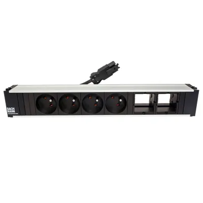 Obrázek produktu pro Bachmann 912.013, 0,1 m, Vnitřní, Typ E, Hliník, Černá, 4 AC zásuvky / AC zásuvek