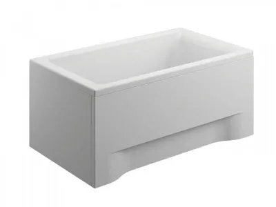 Produktbild von Badewanne Rechteck 100x70 mit AcrylSchürze, Ablaufgarnitur & Füßen GRATIS | Komplettset 4in1 Original Acryl Wanne Siphon | BADLAND CAPRI