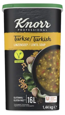 Zdjęcie produktu dla Knorr Professional Turecka zupa z soczewicy w proszku wystarcza na 16 l – 1,44 kg