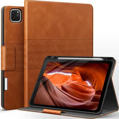 Produktbild von AUAUA iPad Pro 12.9 Zoll 2022/2021/2020/2018 Hülle Grau Stifthalter Auto Schlaf Kunstleder