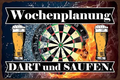 Produktbild von vianmo Holzschild 12x18 cm Wochenplanung Dart und Saufen Dekoration
