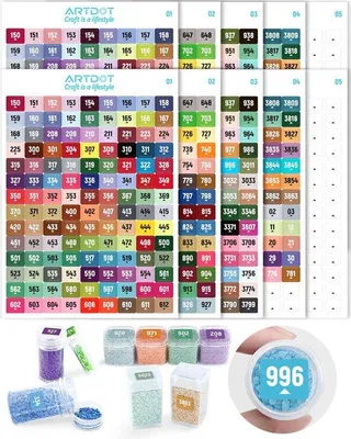 Immagine prodotto di Set da 2 pezzi di adesivi numerati, 489 etichette colorate autoadesive per il ricamo con strass