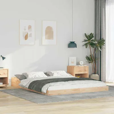 Zdjęcie produktu dla Maison Exclusive – rama łóżka brązowa 150 x 200 cm Lite drewno sosnowe