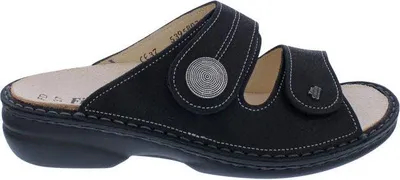 Produktbild von Finn Comfort Pantolette Sansibar 2550-817393, Schwarz, leicht glänzendes Nubukleder, Fußbett zum Wechseln 43