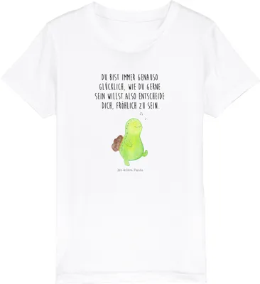 Produktbild von Mr. & Mrs. Panda Kleinkinder T-Shirt Schildkröte Pfeifen 9-11 Jahre (134/146) - Weiß - Geschenk, Glück, Depression, Teenager, Schildkröten, Kinder Bio, Shirt, Kindershirt