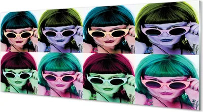 Produktbild von Glasbilder 125x50 Wandkunst Weibliches Haar farbige Gläser