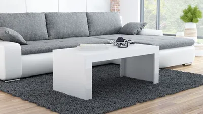 Image de Table basse LOJA – blanc / blanc brillant