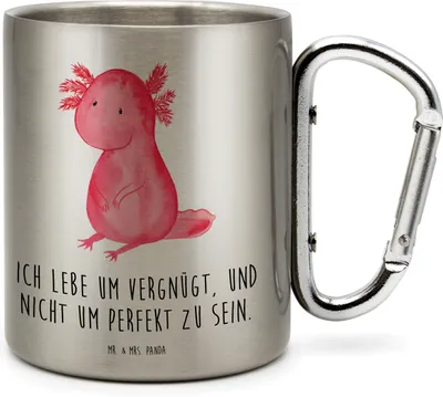 Produktbild von Mr. & Mrs. Panda Isolierbecher Axolotl Niedlich - Transparent - Geschenk, Fröhlich, Edelstahlbecher, thermotasse, Teebecher, Lebensweisheit, Edelstahl Trinkbecher, Liebe