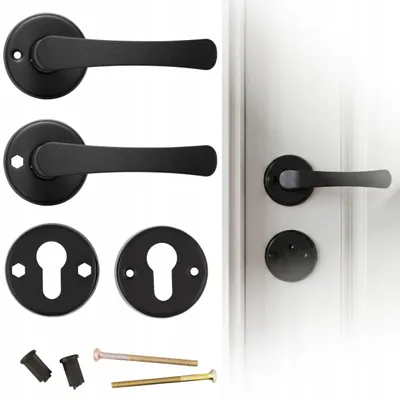 Produktbild von Türgriffset, untere Platte für Zylinder, schwarze Rosette