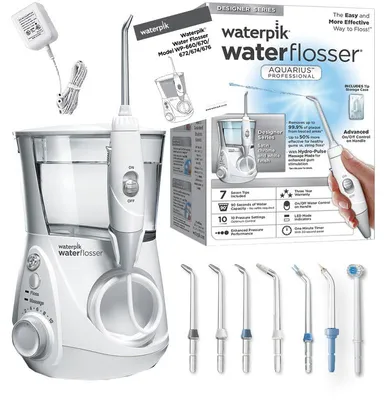 Produktbild von Munddusche, Waterpik WP-660, Aquarius, 7x Stäbe, 1400 psi, 10x Druckstufen, 400ml Tank