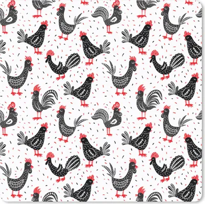 Produktbild von MuchoWow® Mauspad Mousepad Muster - Huhn - Vogel 20x20 cm - Mousepads - Maus Mat - Pad - Mausunterlage - Desk Mat - Bureauartikeln