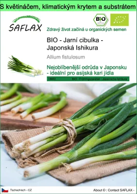 Obrázek produktu pro SAFLAX Garden to go - BIO - Jarní cibulka - Japonská Ishikura - Allium fistulosum - 150 Semena - S květináčem, klimatickou poklicí a pěstebním substrátem