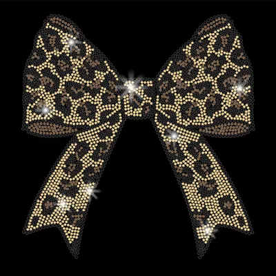 Produktbild von Bügelbild mit Leopardenmuster und Schleife