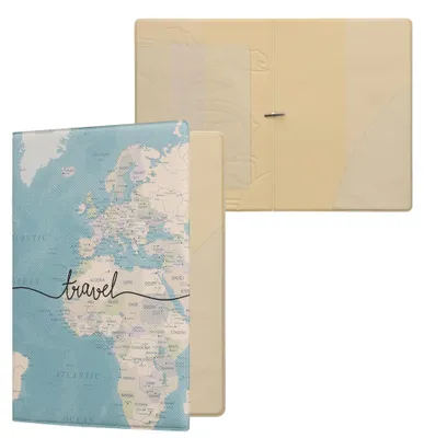 Produktbild von kwmobile Reisepass Kunststoff Schutzhülle - Ausweis Hülle Impfpass Schutz - Cover Reisepasshülle Ausweishülle - Travel Schriftzug