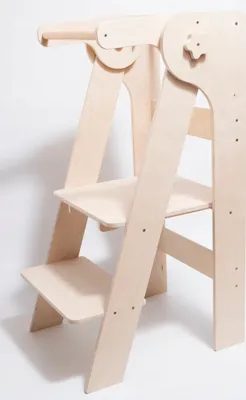 Produktbild von Klappbarer Lernturm natur, 890 mm hoch, 430 mm breit, 240 mm Tiefe gefaltet, für Kinder