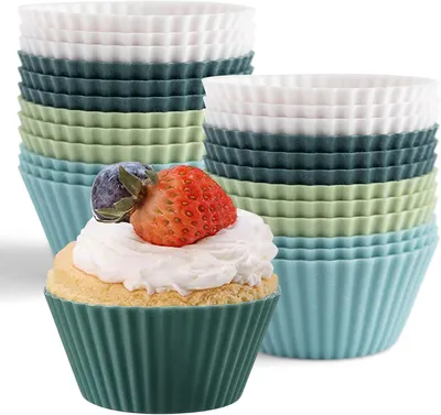 Productafbeelding van Silicone Muffinvormen 24 stuks, Herbruikbaar, Antiaanbaklaag, Voor Mini Muffins, Cupcakes, Voor Keuken