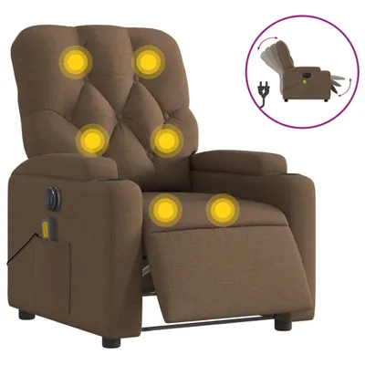 Obrázok produktu pre vidaXL Masážne kreslo Electric Brown Fabric
