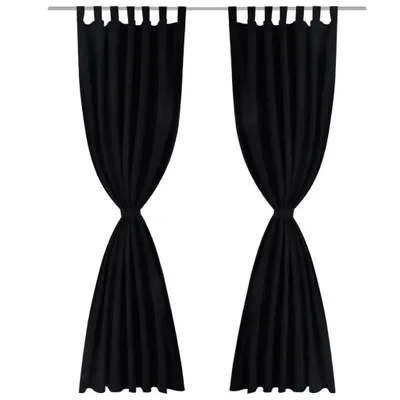 Immagine prodotto di vidaXL Tende 2 pezzi in raso 140 x 175 cm nero