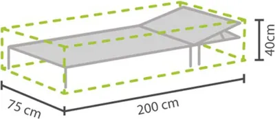 Produktbild von Perel Schutzhaube für Liegestuhl 200 x 75 x 40 cm, wasser- und UV-beständig, robuste Abdeckung gegen