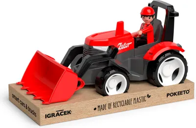 Imagen del producto de Efko Spielzeug ECO: Tractor Zetor rojo con arado y figura de juguete