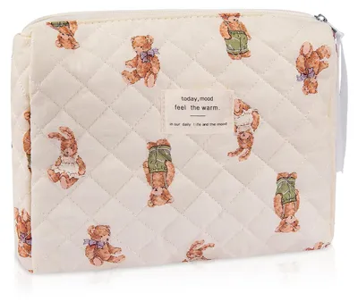 Immagine prodotto di Borsa da trucco grande - Organizzatore per articoli da toilette a tema floreale - Bianco