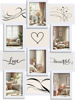 Produktbild von Stilvolle Momente – Bilderrahmen Collage für 12 Fotos | Galerierahmen Wanddeko für Fotowand & Geschenkideen - Farbe: Weiß | Format: 10x15