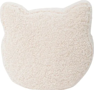 Produktbild von Zayno®  Kuschelkissen "Mimi" aus Teddyfell in Katzenoptik | Beige, kuschelig, Kinderzimmerdekoration, weich, gemütlich, Geschenkidee, gemütlich