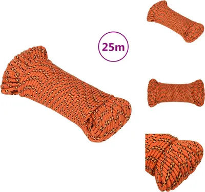 Obrázok produktu pre vidaXL Lodné lano Orange 4 mm 25 m Polypropylén - Laná