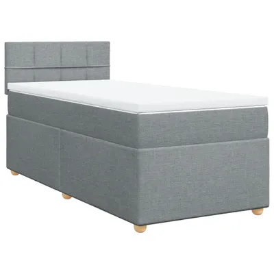Produktbild von vidaXL Boxspringbett mit Matratze Hellgrau 100x200 cm Stoff