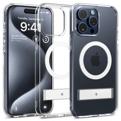 Immagine prodotto di Custodia Caseology Capella Mag (con supporto integrato), trasparente, colore bianco, compatibile con Apple iPhone 15 Pro Max, dimensioni: 17 cm (6.7")