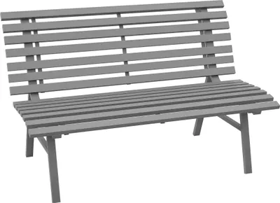 Produktbild von Outsunny Gartenbank 2 Sitzer Parkbank, Sitzbank, Balkonbank mit Rückenlehne Grau
